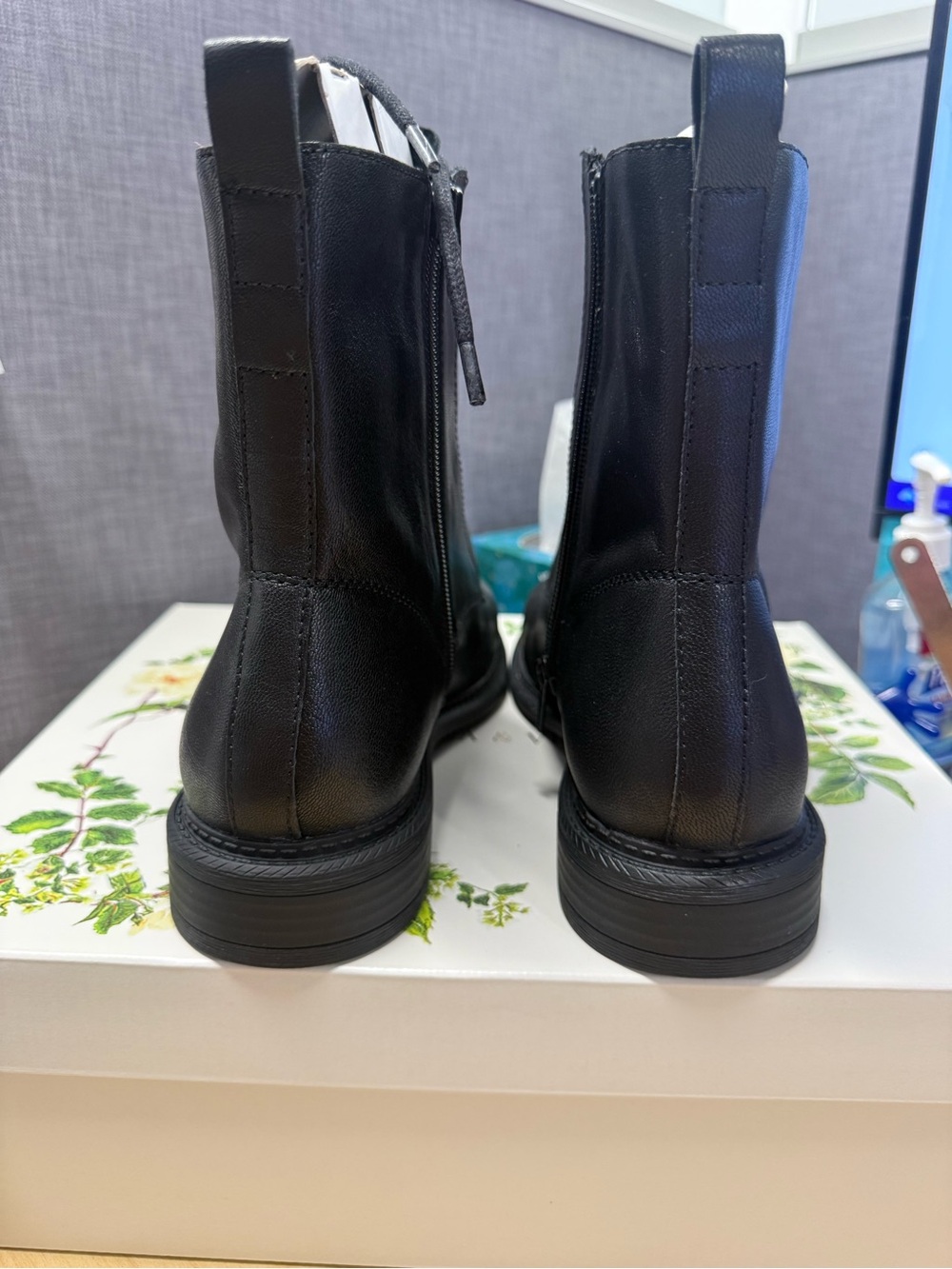 Women’s Black Lace-Up Combat Boots - Picture 9 of 10